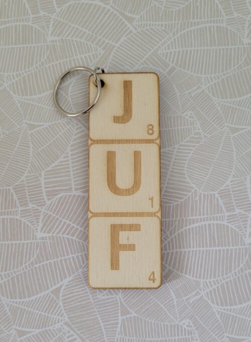 Scrabble sleutelhanger juf