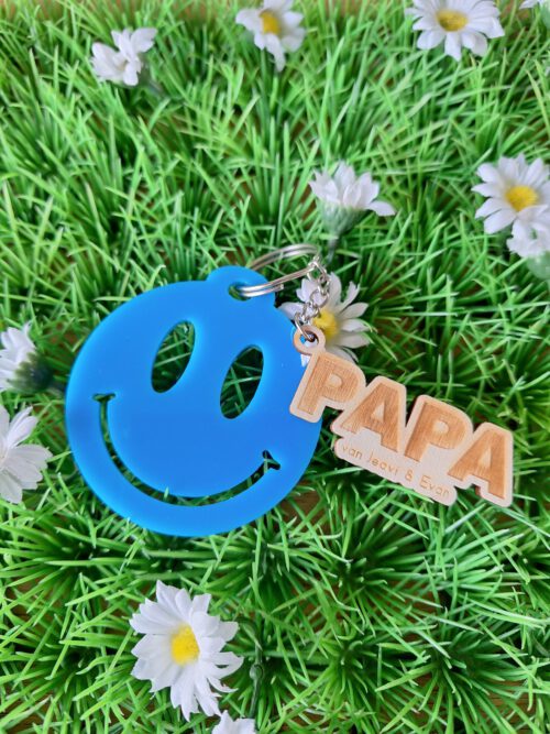 Sleutelhanger papa met smiley