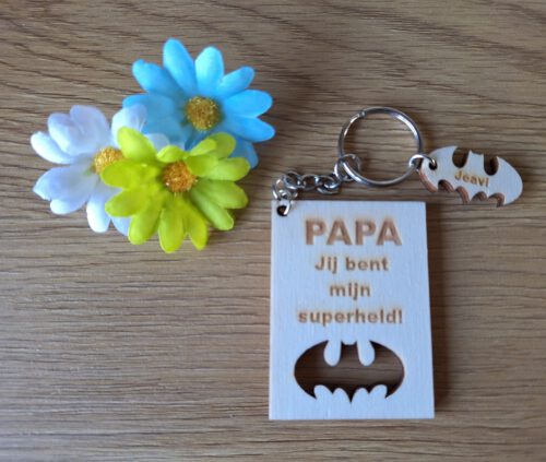 Sleutelhanger papa superheld